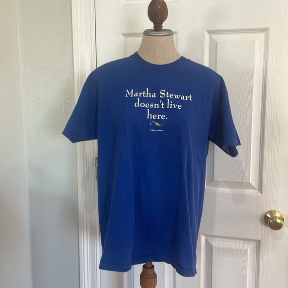 Lee Vintage 90s Martha Stewart doesn’t live here T-shirt blue 100% cotton size L - Picture 2 of 7